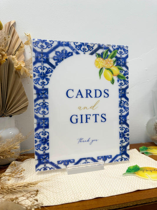 Cards & Gifts Rectangle Acrylic Sign - Amalfi Print Lemon Party