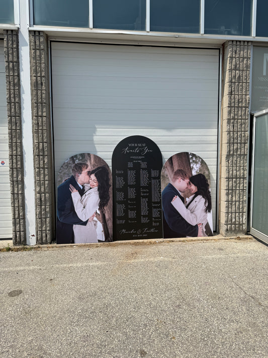 Large Foam Board Seating Chart with Custom Photo Arch