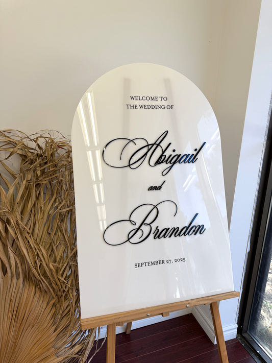 Acrylic Welcome Sign with 3D Acrylic Writing