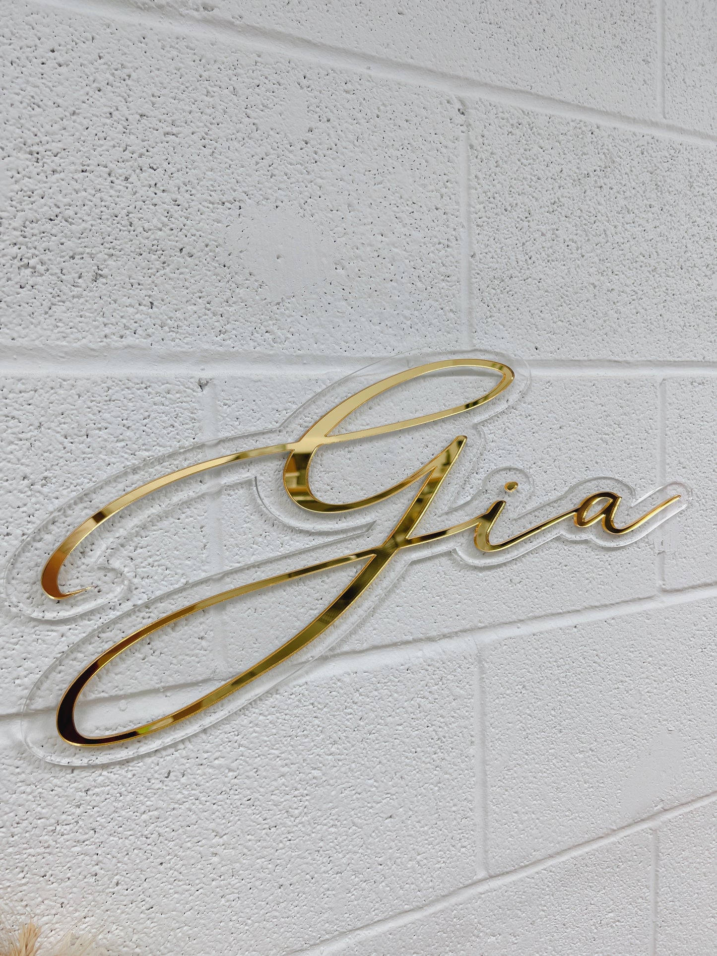 3D - Double Layer Lasercut Large Backdrop Name Sign