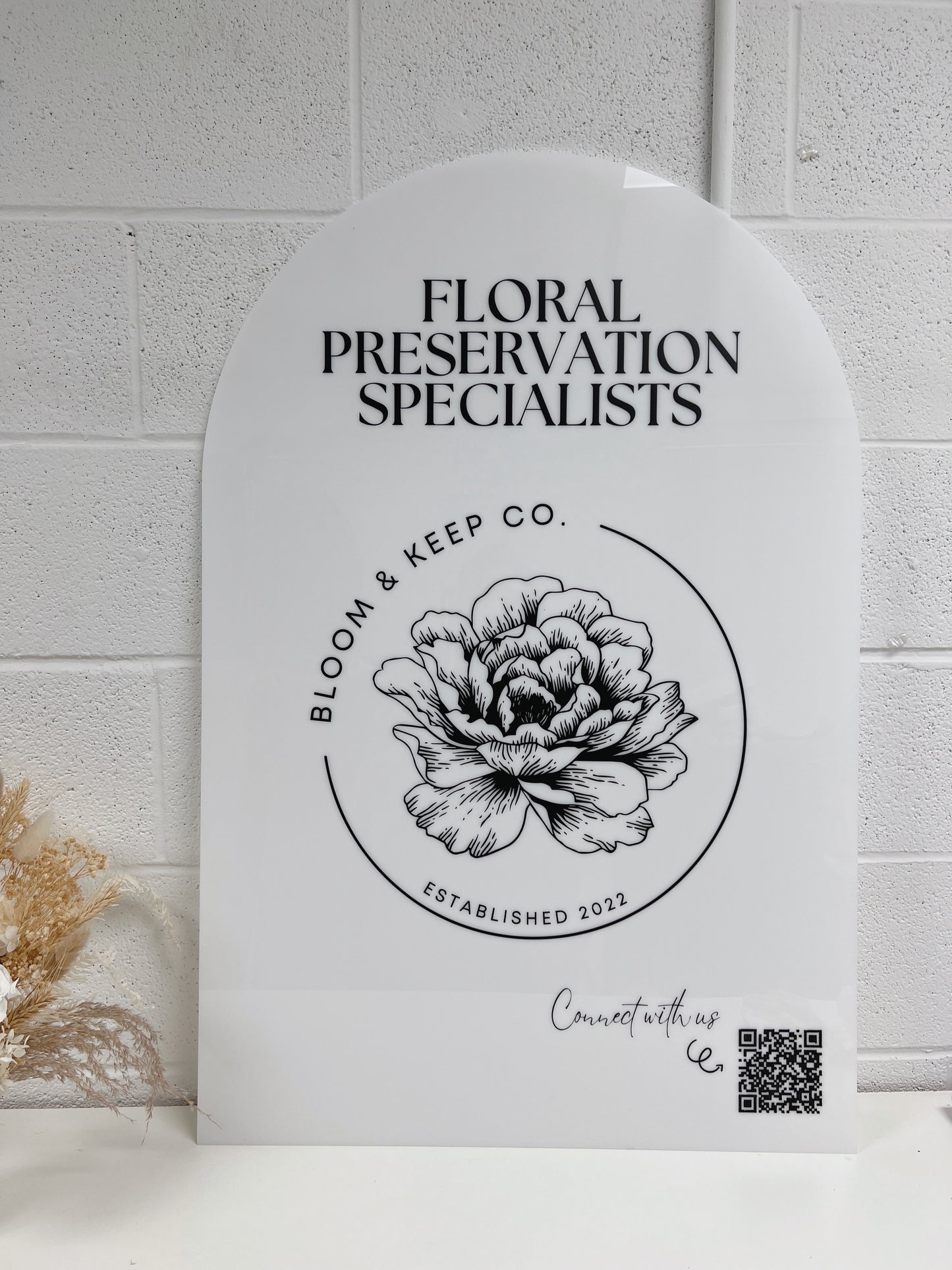 Large Arch Social Media Sign - QR code