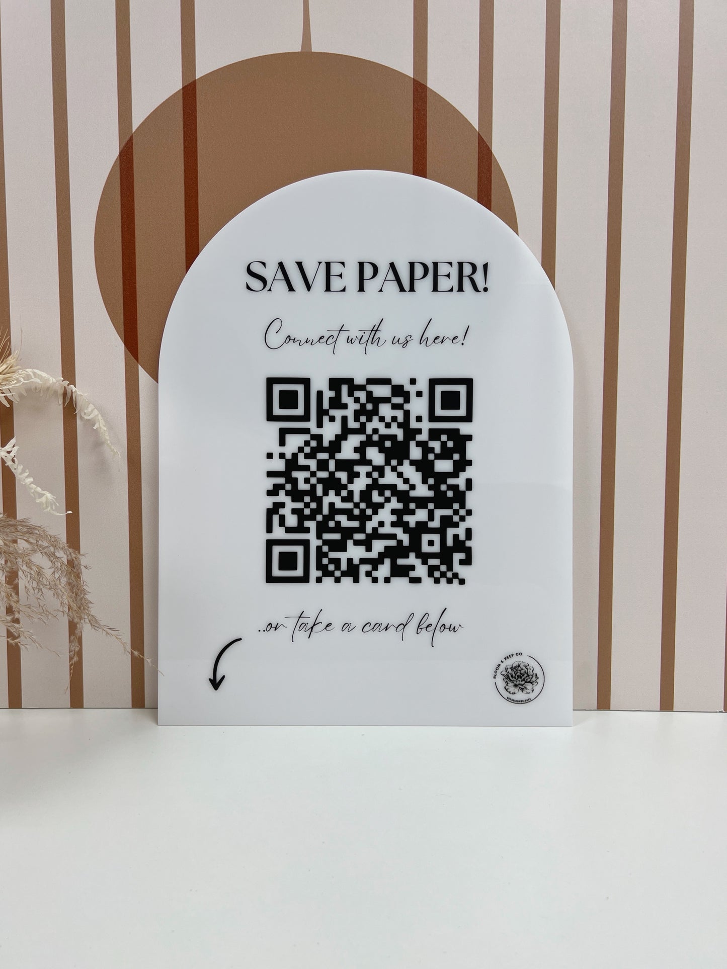 Large Arch Social Media Sign - QR code