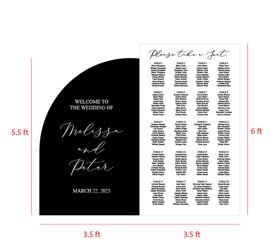 Large Foam Seating Chart with Foam Welcome Sign