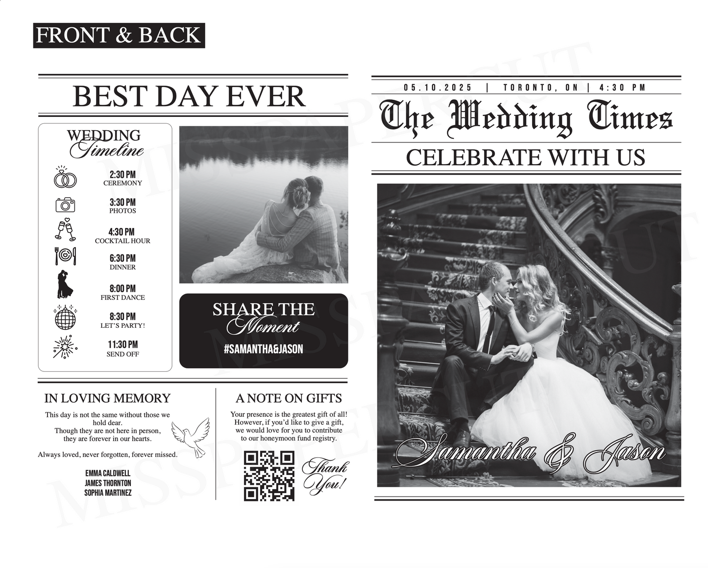 Custom Newsprint Sign – The Perfect Vintage Touch for Any Event! (pack of 10 pcs)