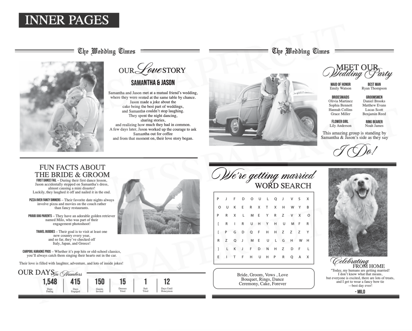 Custom Newsprint Sign – The Perfect Vintage Touch for Any Event! (pack of 10 pcs)