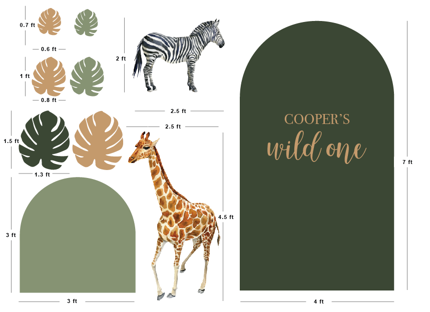 Safari-Themed Foam Print Backdrop | Custom Jungle Animal Event Display