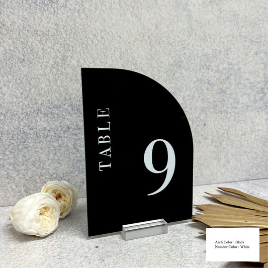 Half Arch Table Number - Bodoni