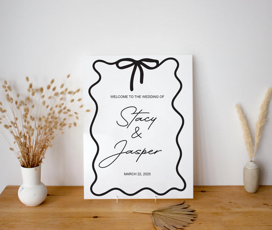 Acrylic Wavy Coquette Bow Acrylic Sign – The Ultimate Chic Statement