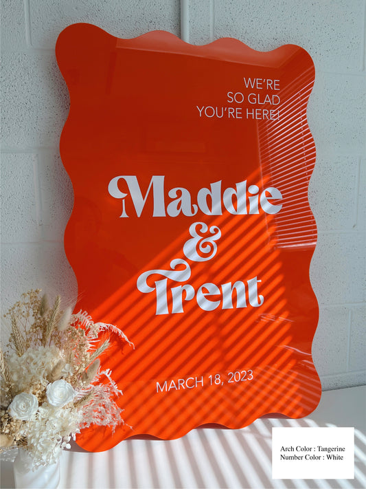 Retro Welcome Sign in Wavy Edge Acrylic
