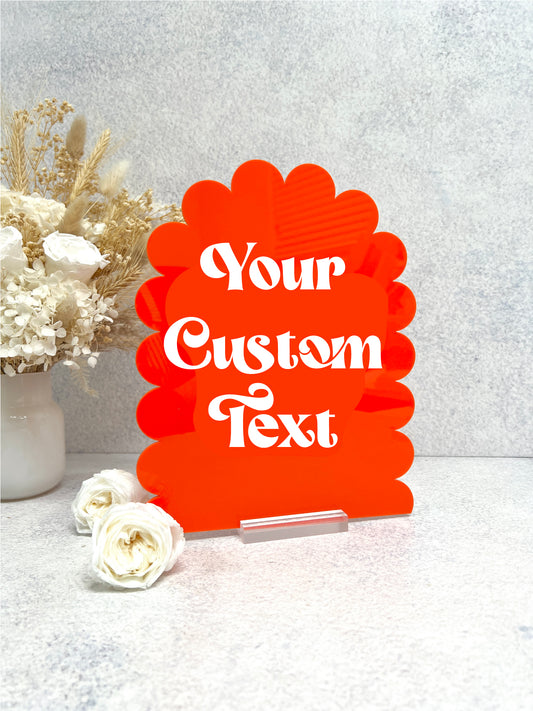 Scalloped Edge Arch - Open Bar Retro Font - Wedding Decor