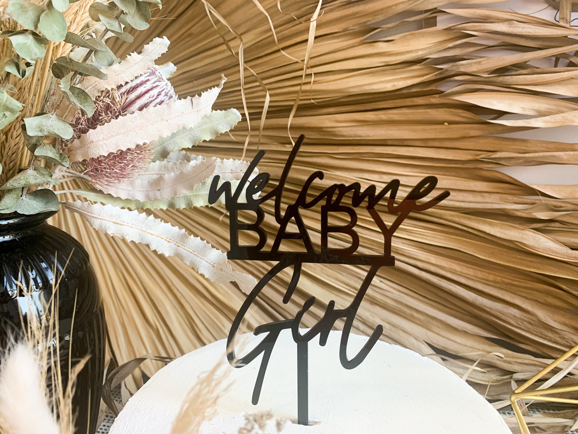 Welcome Baby Girl - Cake Topper