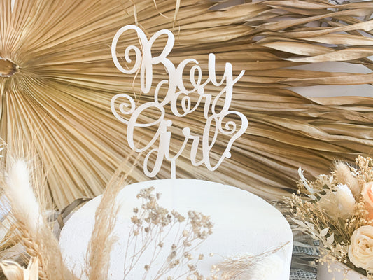 Boy or Girl? Gender Reveal Cake Topper