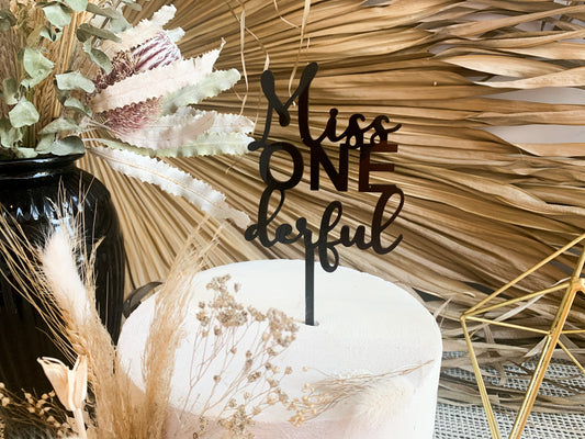 Miss ONE-derful Birthday Cake Topper
