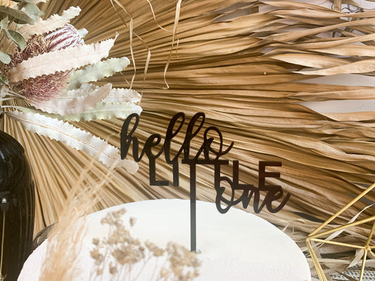 Hello Little One Gender Reveal Cake Topper