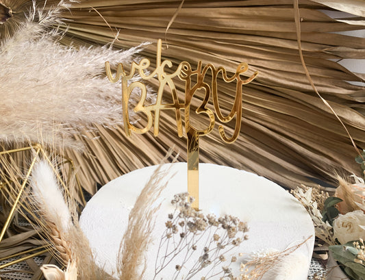 Welcome Baby Gender Reveal Cake Topper 2