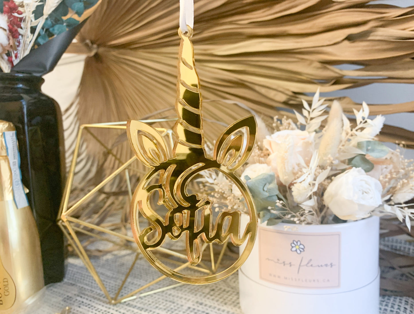 Unicorn Ornament - Custom Name