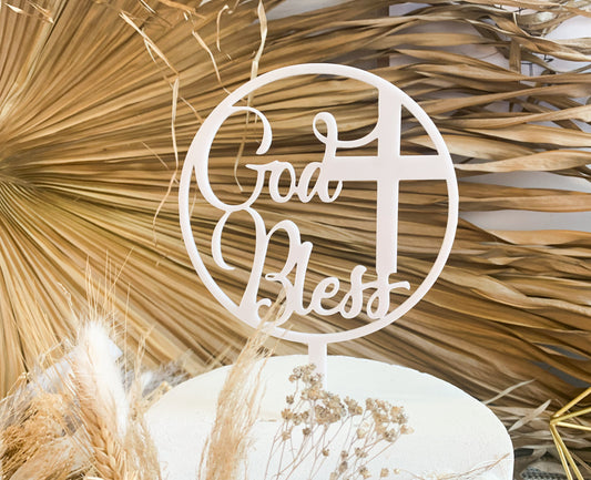 God Bless Cake Topper