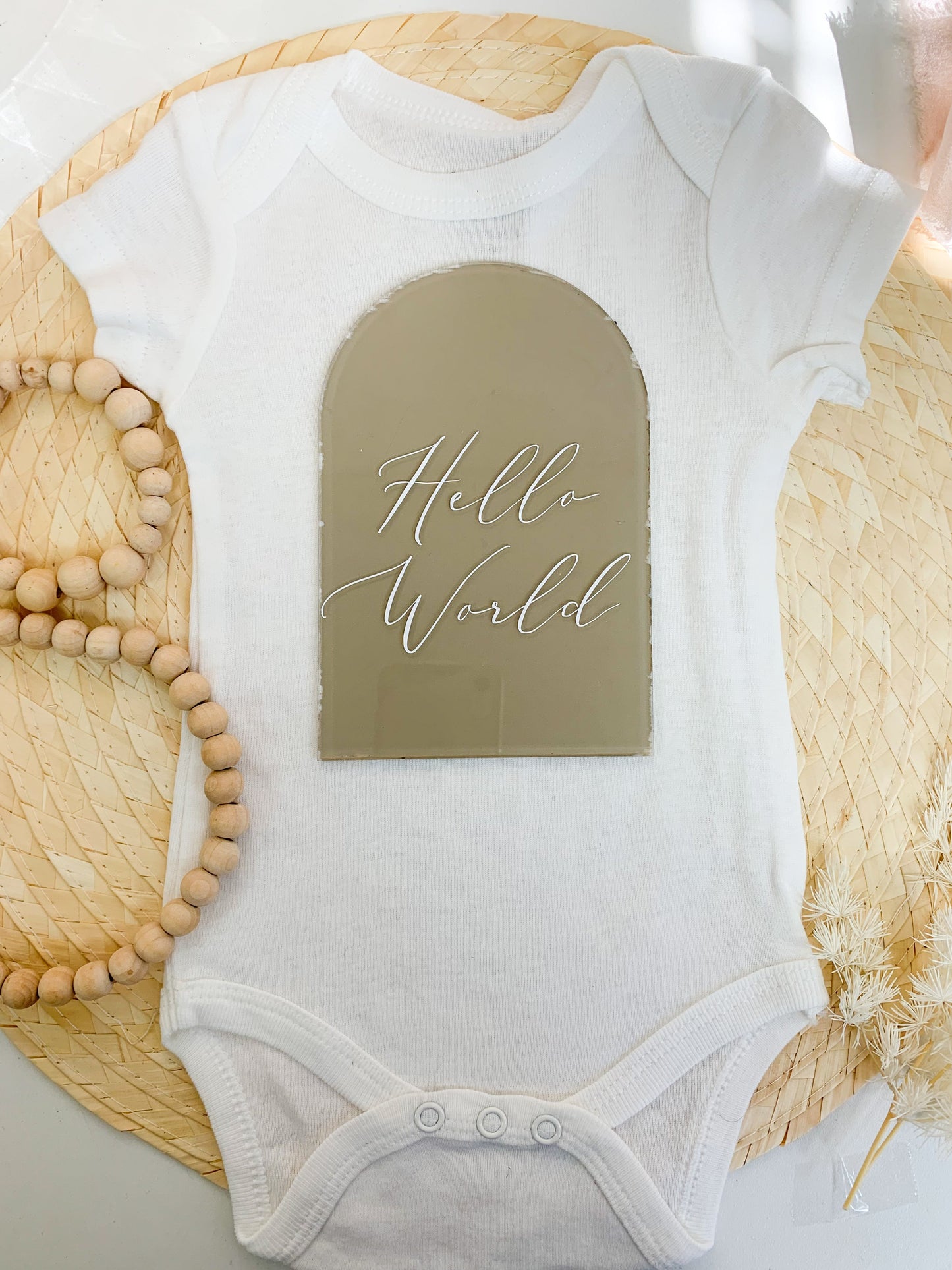 Arch Acrylic Birth Announcement Milestone three