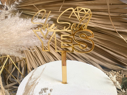 She Said Yes Cake Topper 2