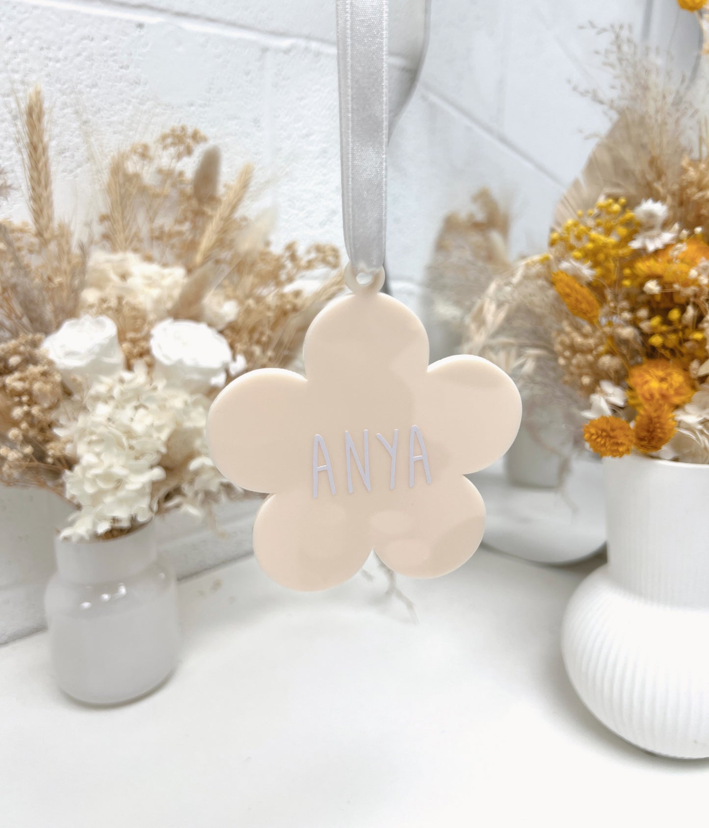 Flower Ornament - Custom Name