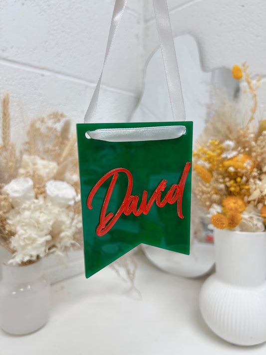 3D Custom Name Banner Ornament one