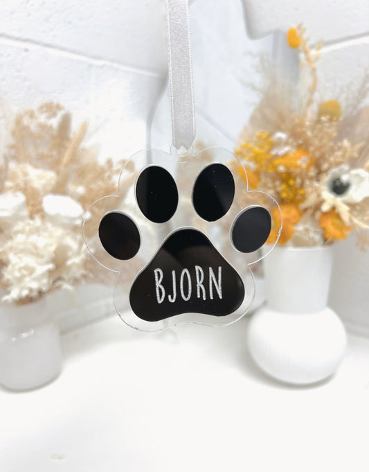 3D Custom Name Paw Ornament one