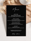 Cardstock Wedding Menu - Classic Rectangle