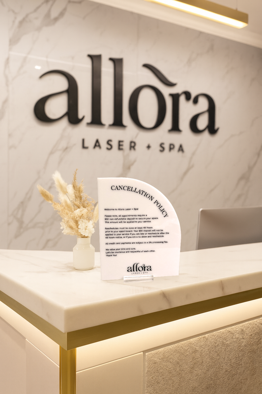 Custom Reception Desk Sign - Pricing, Store Policy or Logo - Half Arch