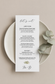 Cardstock Wedding Menu - Classic 4 x 9 Rectangle