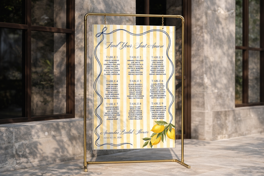 Acrylic Seating Chart Sign – That’s Amore (Amalfi Theme)