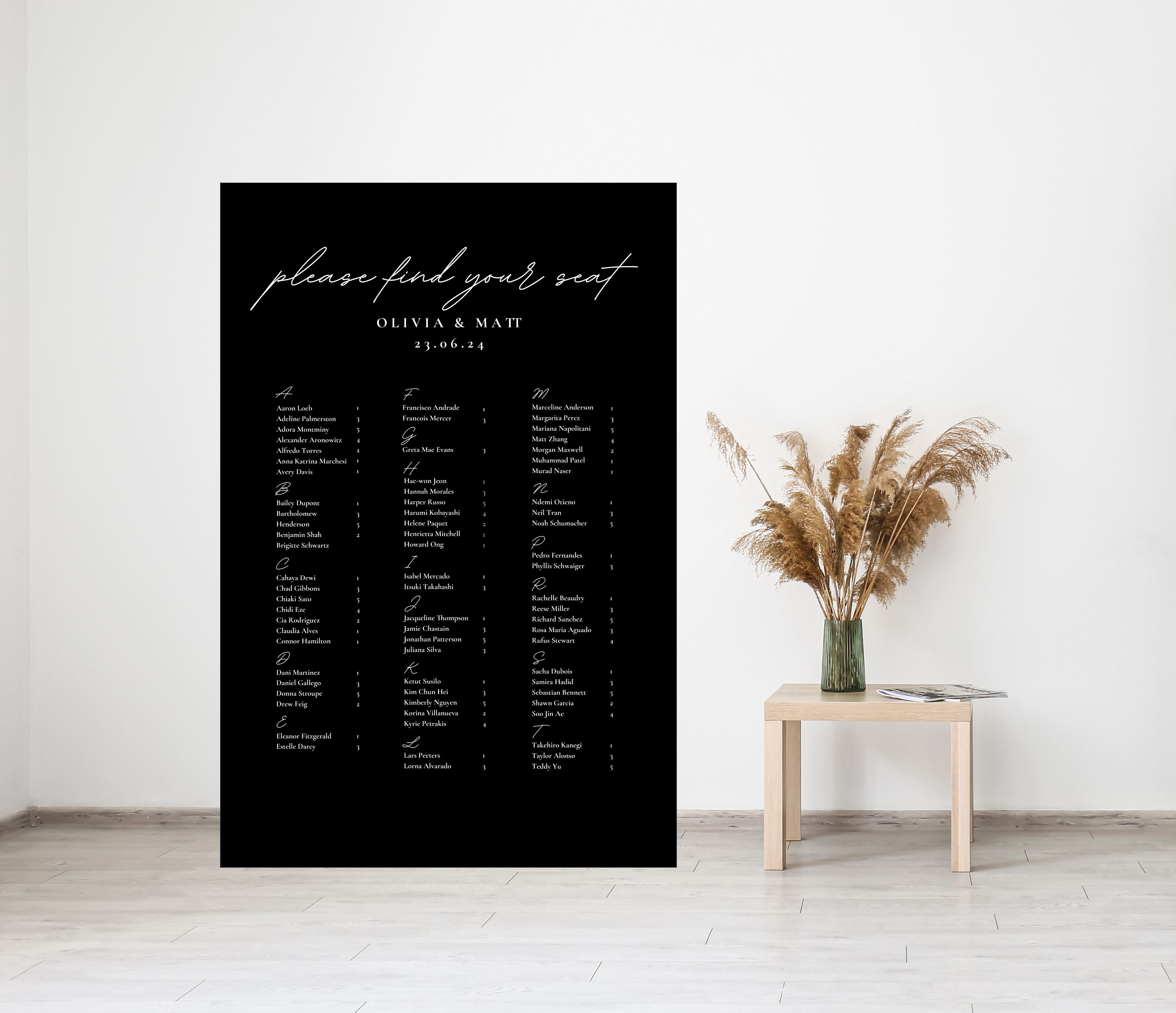 Foam Wedding Welcome Sign & Seating Chart Set | Custom Event Display ...