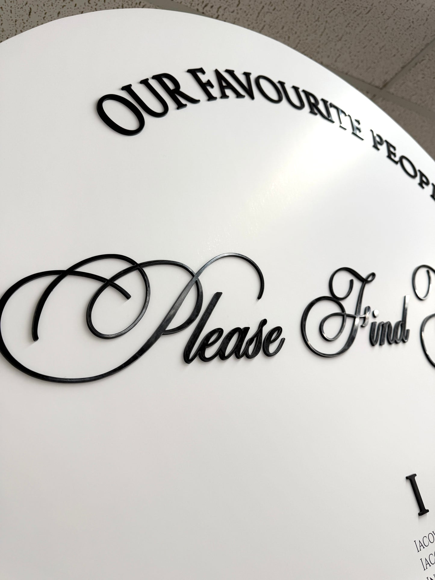Large Foam Seating Chart Arch with 3D Acrylic Titles