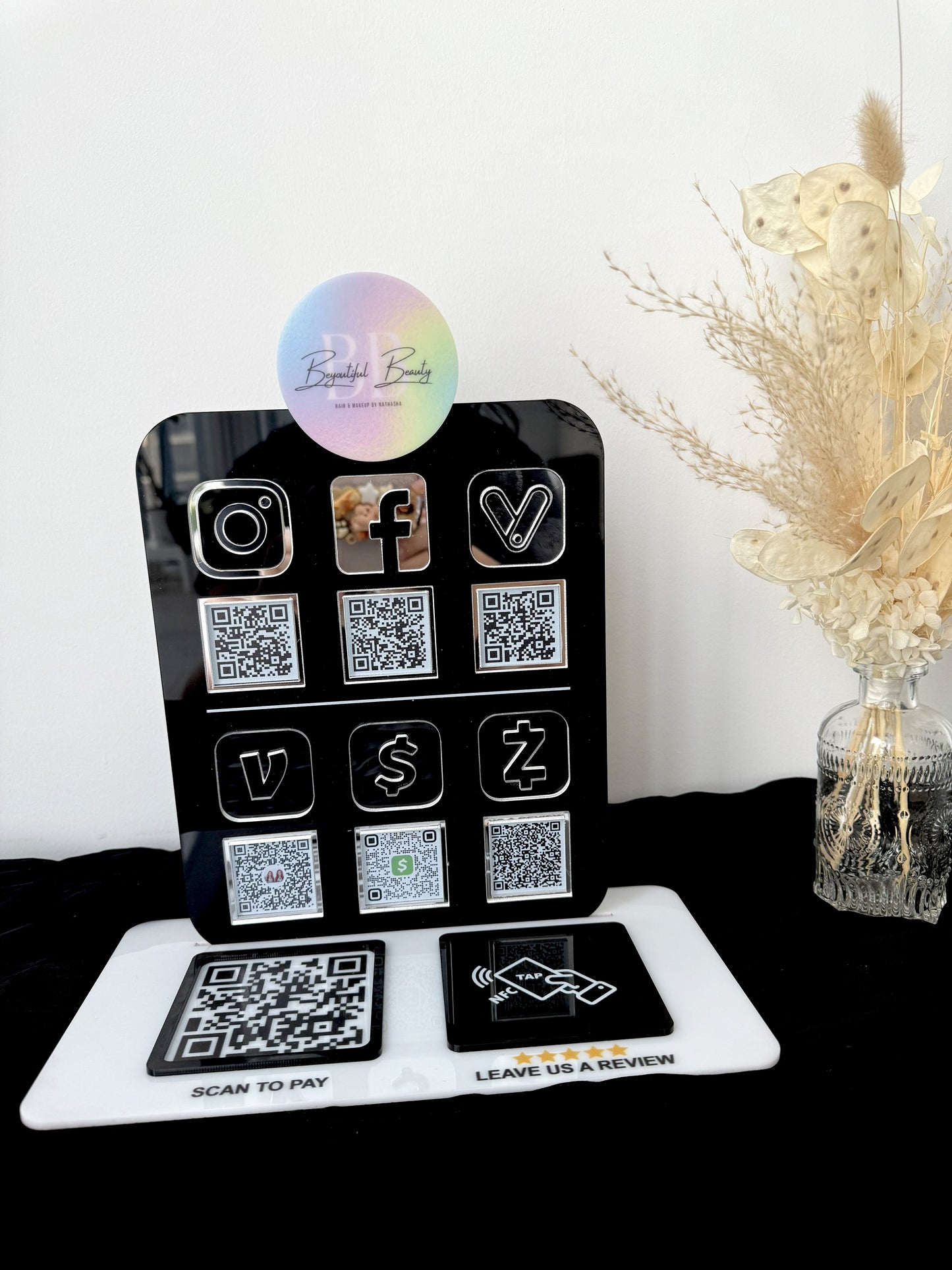 NFC/QR Code Scan Stand: Acrylic Sign Add On