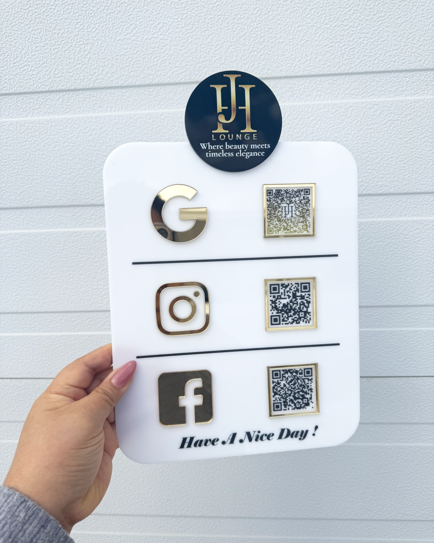 Social Media Sign - QR code with Your Logo (3-4 QR Codes)