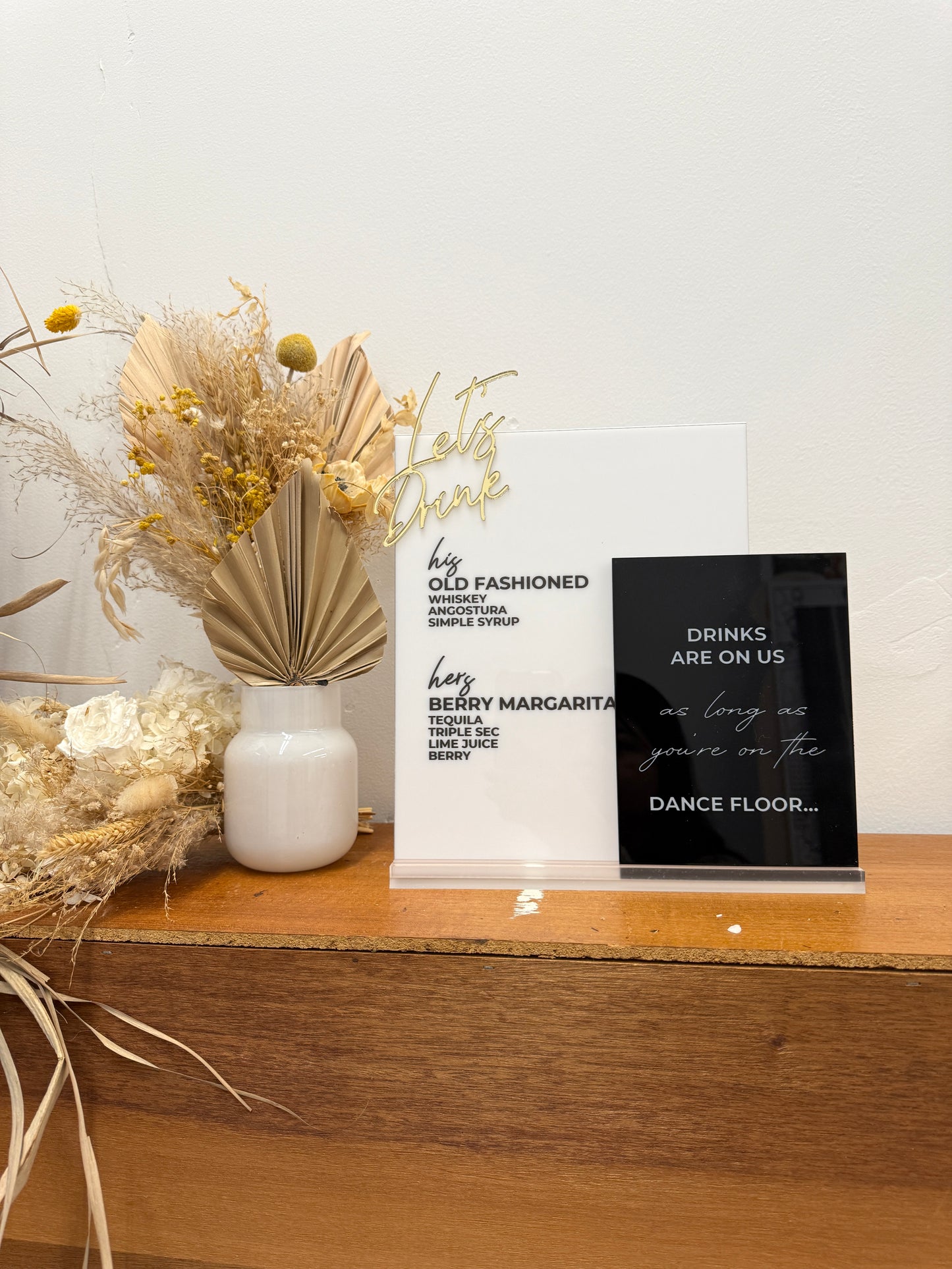 Double Bar Menu with 3D Cutout writing