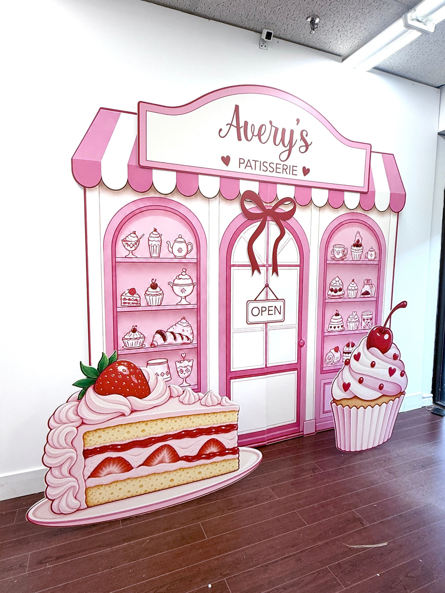 Sweet Café Patisserie Birthday Backdrop | Custom Bakery Party Decor | Personalized Foam Backdrop & Cutouts