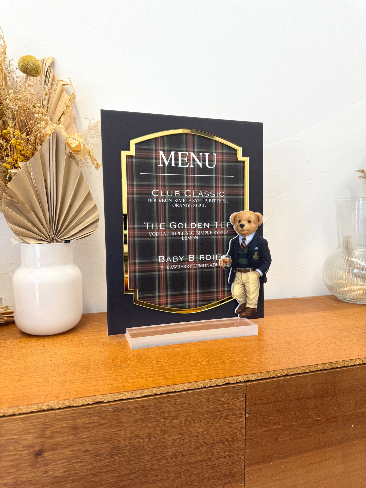 Polo-Inspired Acrylic Bar Menu – Baby Shower