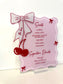 Coquette Bow + Cherry Bar Acrylic Wavy Menu with 3D Accents