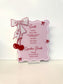 Coquette Bow + Cherry Bar Acrylic Wavy Menu with 3D Accents
