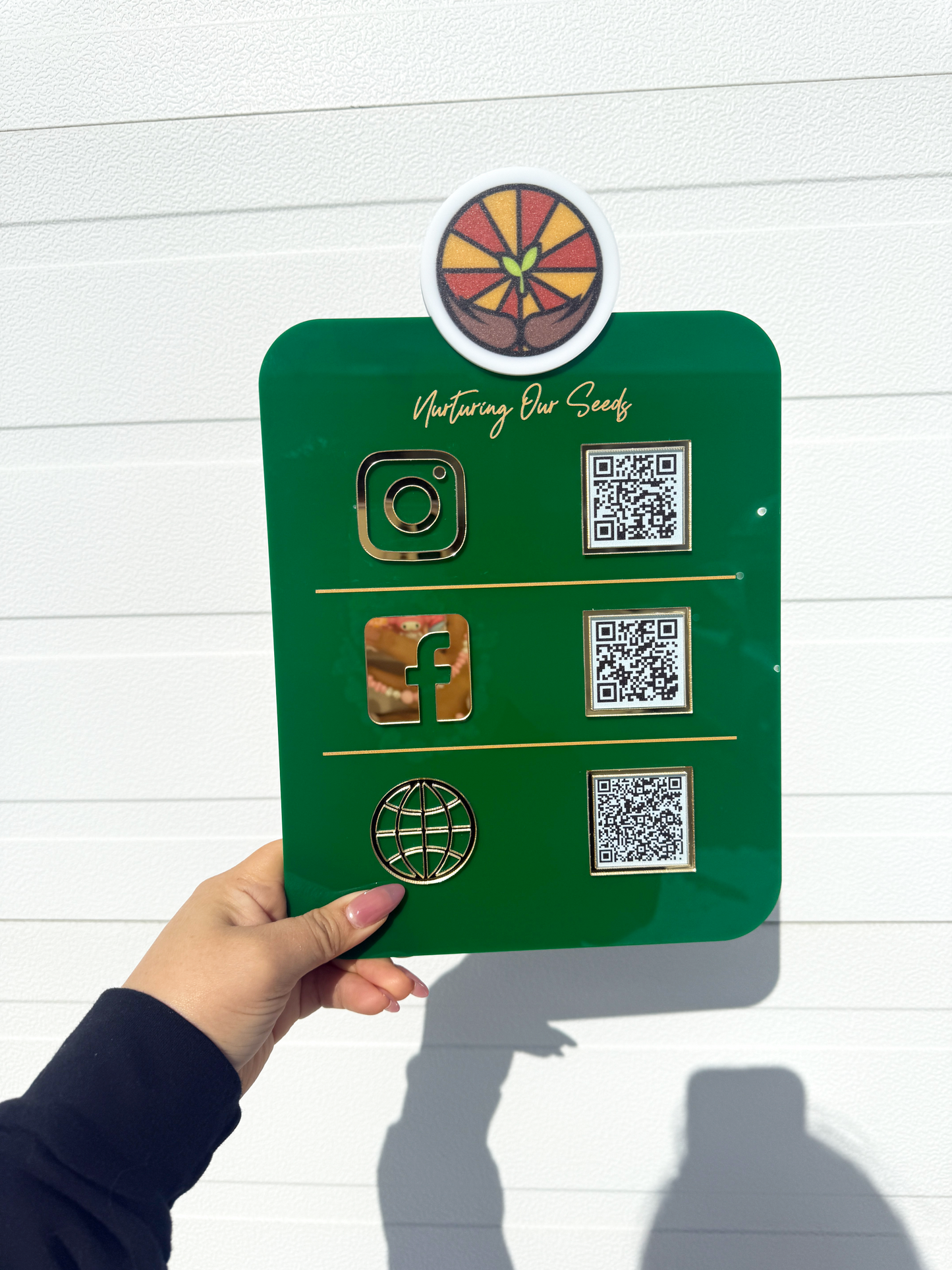 Social Media Sign - QR code with Your Logo (3-4 QR Codes)