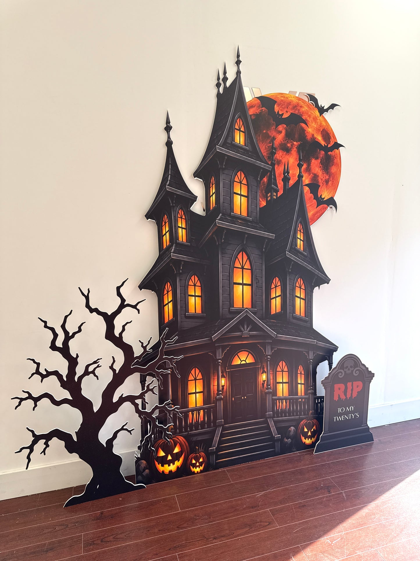 Custom Halloween Party Backdrop & Cutouts, RIP to My Twenties, RIP to My Single Life, Spooky Birthday Bachelorette Party Decor