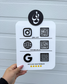Social Media Sign - QR code with Your Logo (3-4 QR Codes)