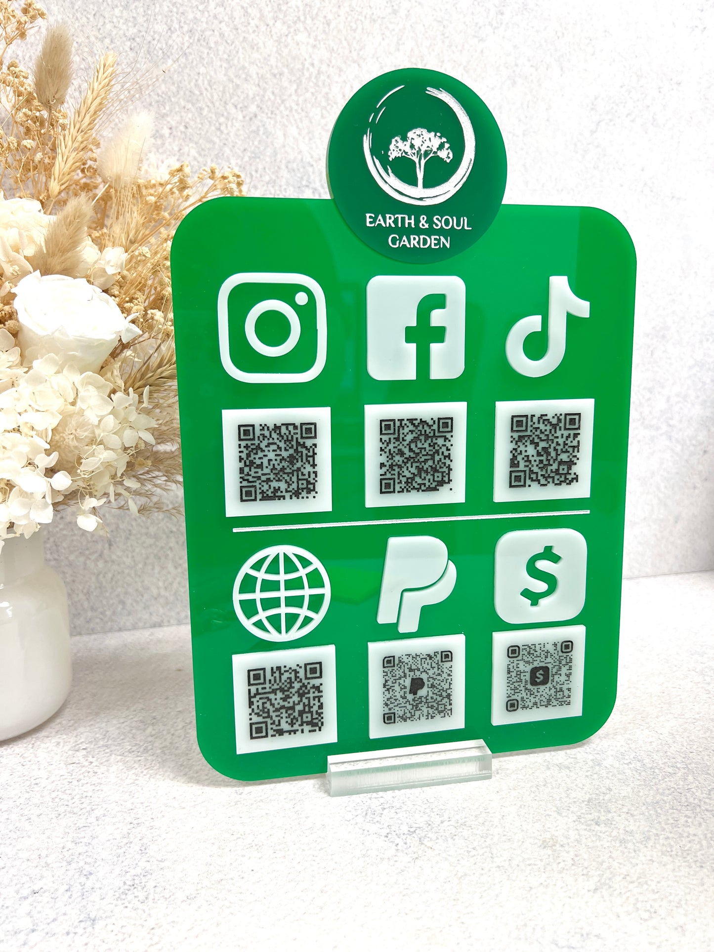 Social Media Sign - QR code with Your Logo (3-4 QR Codes)