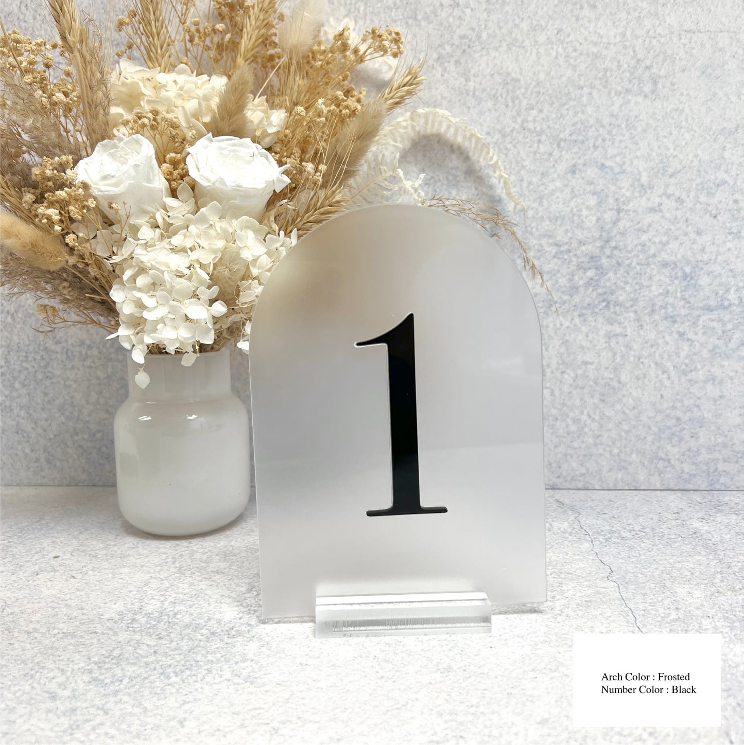 3D Number Acrylic Table Number - Bodoni