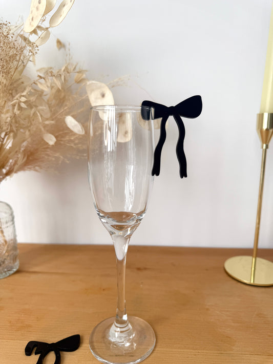 Cutesy Bow Acrylic Drink Marker (set of 12 pcs)