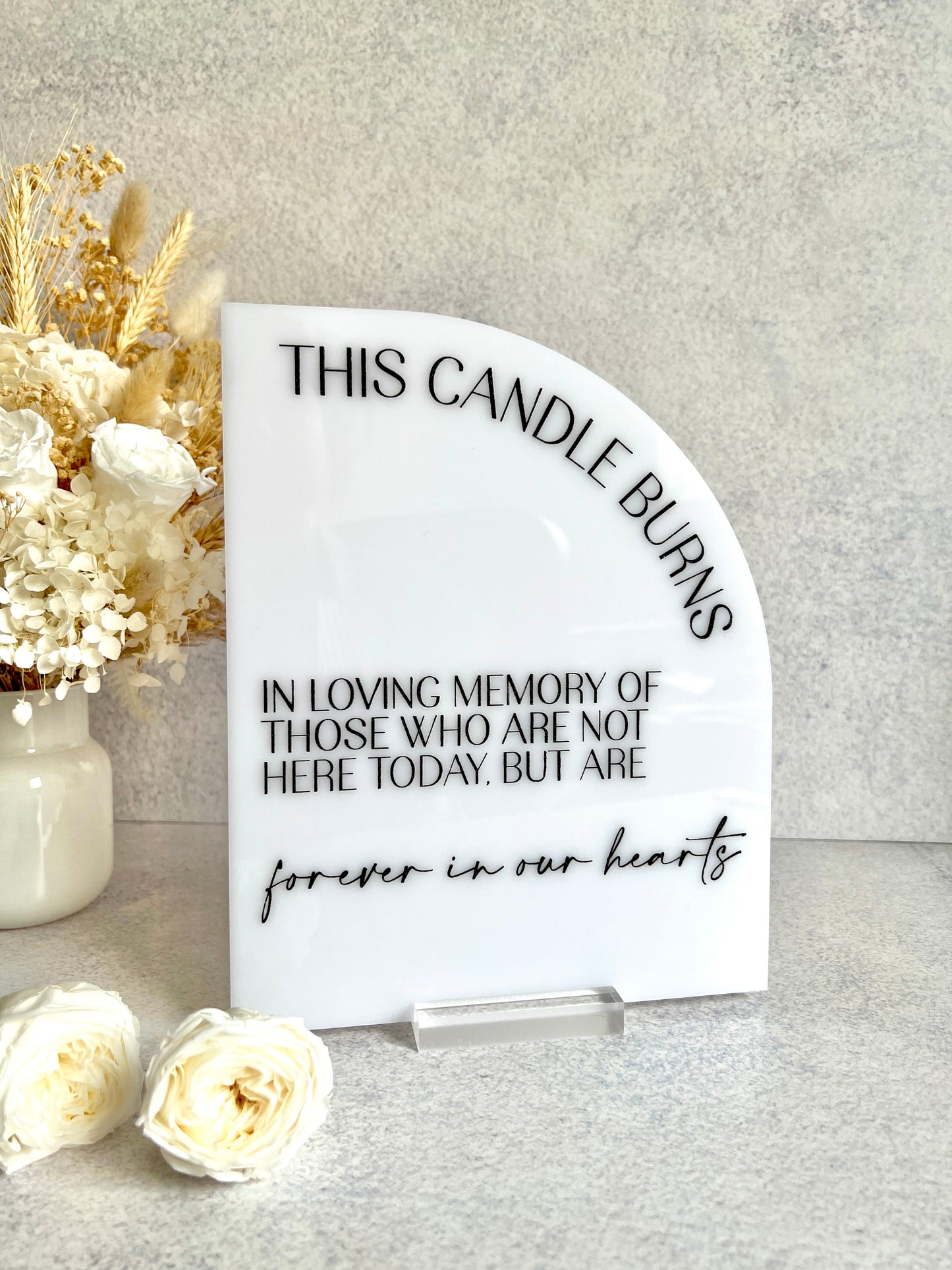 Eternal Remembrance: Acrylic Memorial Sign - Half Arch