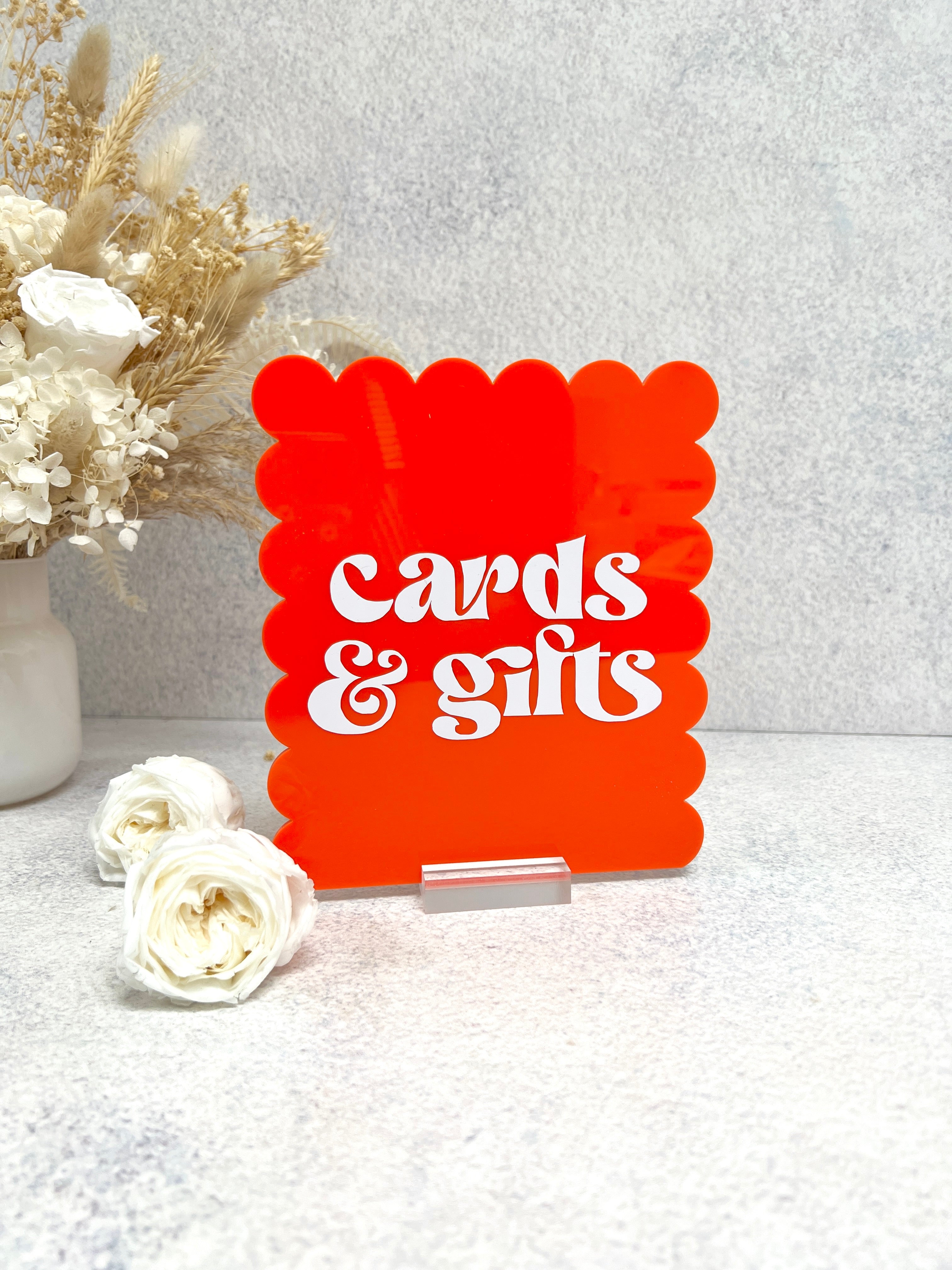 Custom Acrylic Cards & Gifts Sign | Wedding Table Sign – MissPaperCut