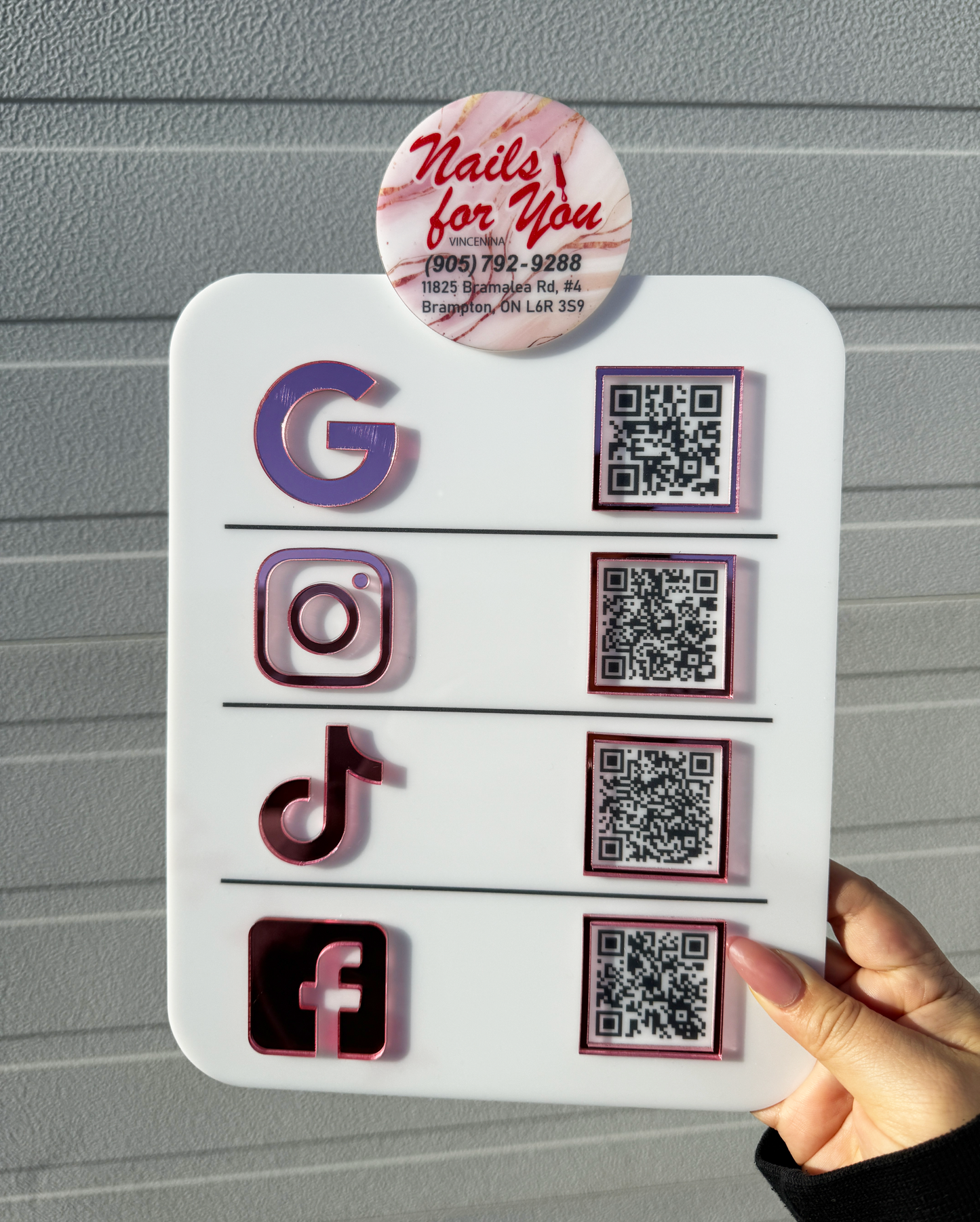 Social Media Sign - QR code with Your Logo (3-4 QR Codes)