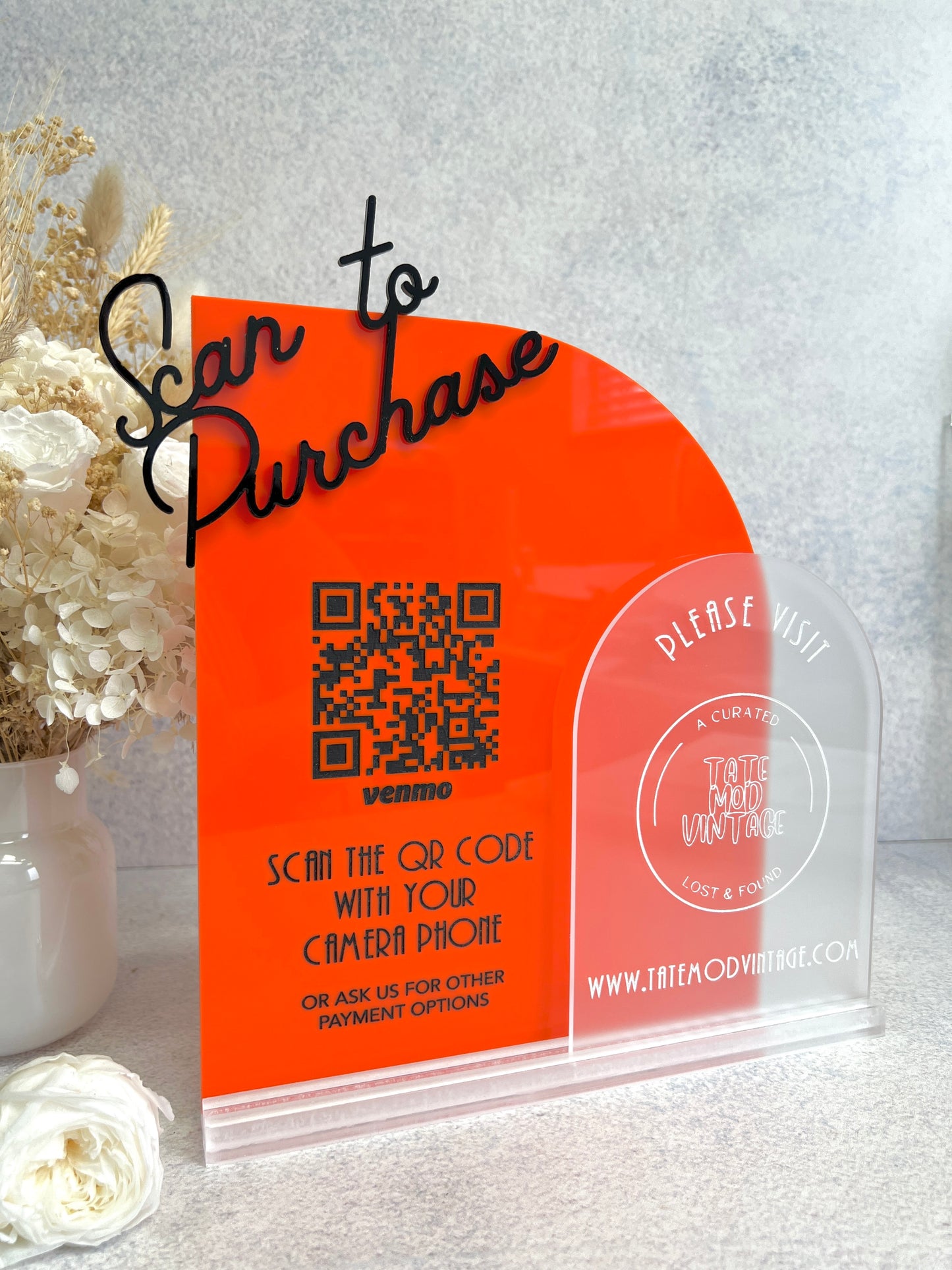 Double Arch Sign with QR code - 3D Cutout