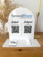 Social Media QR Code Sign with NFC & Business Card Holder – Custom Digital Contact Display